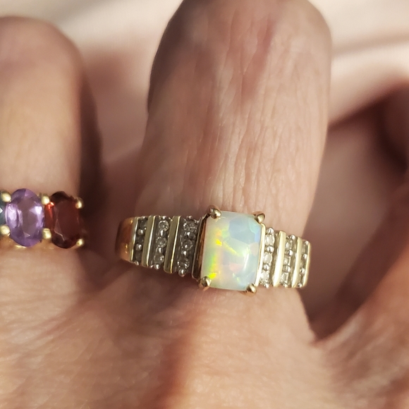 Beautiful opal/diamond ring - Picture 7 of 9